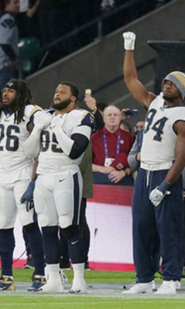 About 2 dozen NFL players protested during anthems Sunday